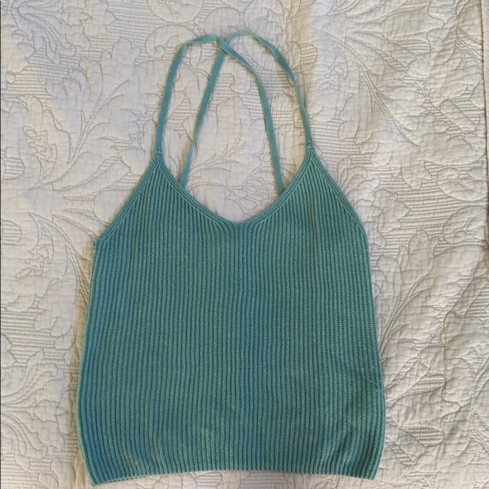 Teal/Blue Garage tank top